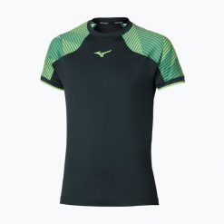 Koszulka męska Mizuno Stargazer Shadow Tee. Czarne koszulki sportowe męskie Mizuno, l, bez wzorów, z elastanu, bez kołnierzyka, bez ramiączek, na fitness i siłownię. Za 159.99 zł.
