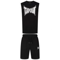 Tank top i zestaw szortów Tapout Diego. Czarne t-shirty męskie TAPOUT, m, bez wzorów, z bawełny, sportowe, bez kołnierzyka. Za 243.50 zł.