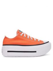 Converse Trampki Chuck Taylor All Star Lift Double Stack Platform A16284C Czerwony. Czerwone trampki i tenisówki damskie Converse, bez wzorów, z materiału, retro, bez zapięcia. Za 269.99 zł.