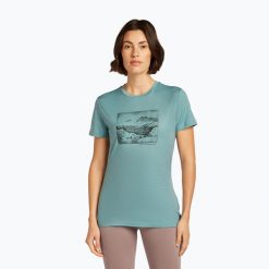 Koszulka damska icebreaker Merino 150 Tech Lite Terrain. Niebieskie koszulki sportowe damskie Icebreaker, bez wzorów, sportowe, bez kołnierzyka. Za 289.99 zł.