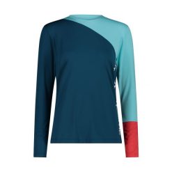 Damska koszulka z długim rękawem CMP. Niebieskie koszulki sportowe damskie CMP, xl, bez wzorów, z materiału, bez kołnierzyka, bez ramiączek, rowerowe. Za 212.00 zł.