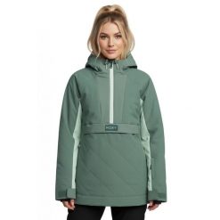 Kurtka narciarska damska Roxy Radiant Lines. Zielone kurtki damskie Roxy, bez wzorów, z poliesteru, bez kaptura, narciarskie. W wyprzedaży za 600.49 zł.