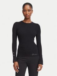 Guess Bluzka W6YR09 Z0948 Czarny Slim Fit. Czarne bluzki damskie Guess, xl, z aplikacjami, z wiskozy, bez kołnierzyka, bez ramiączek. Za 344.99 zł.