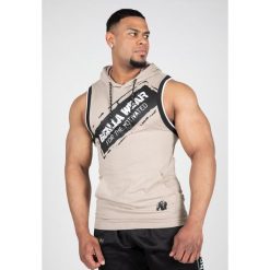 Loretto Z kapturem Top bez rękawów - Beżowy. Brązowe buty sportowe męskie GORILLA WEAR, bez zapięcia, na fitness i siłownię. Za 210.00 zł.