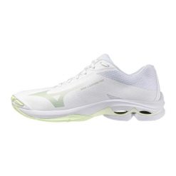 Buty do siatkówki damskie Mizuno Wave Lightning Pro. Białe obuwie sportowe damskie Mizuno, bez wzorów, z materiału, na fitness i siłownię, mizuno wave. Za 399.99 zł.
