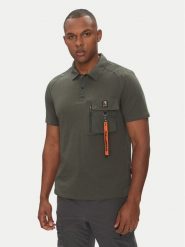 Parajumpers Polo Rescue 25SMPMPORE10 Zielony Regular Fit. Zielone koszulki polo męskie Parajumpers, l, bez wzorów, z bawełny, bez ramiączek. Za 399.99 zł.