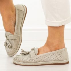 Beżowe skórzane mokasyny damskie Filippo Dp7669/26. Brązowe mokasyny damskie Filippo, z jeansu, casualowe. Za 219.00 zł.