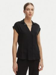 Rinascimento Bluzka CFC0020253002 Czarny Regular Fit. Czarne bluzki damskie Rinascimento, m, bez wzorów, z syntetyku, bez kołnierzyka, bez ramiączek. Za 399.99 zł.