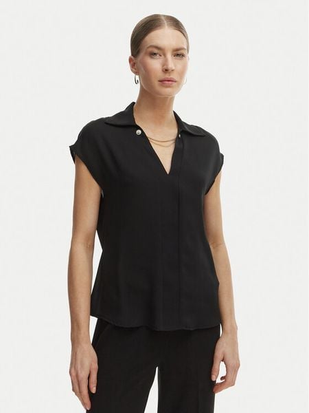 Rinascimento Bluzka CFC0020253002 Czarny Regular Fit. Czarne bluzki damskie Rinascimento, m, bez wzorów, z syntetyku, bez kołnierzyka, bez ramiączek. Za 290.99 zł.