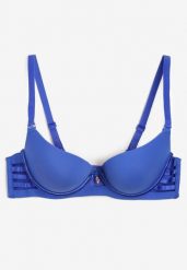 Granatowy Biustonosz Push Up z Regulowanymi Ramiączkami Dimarinsa. Niebieskie biustonosze Renee, bez wzorów. Za 34.99 zł.