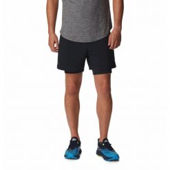 Krótkie Spodenki Turystyczne Męskie Columbia Endless Trail 2in1 Short. Czarne krótkie spodenki sportowe męskie Columbia, m, bez wzorów, z elastanu, trekkingowe. Za 299.00 zł.