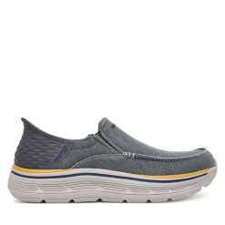 Półbuty Skechers. Szare półbuty na co dzień męskie Skechers, bez zapięcia. Za 259.99 zł.