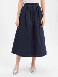 Marie Lund spódnica midi Kobiety Bawełna niebieski, 34. Niebieskie spódnice damskie Marie Lund, bez wzorów, z bawełny, midi, koszulowe. Za 179.95 zł.