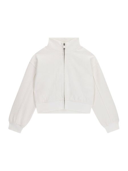 Guess Bluza J6BQ01 K6082 Kremowy Regular Fit. Białe bluzy dla dziewczynek Guess, z aplikacjami, z syntetyku, bez ramiączek, bez kaptura. Za 234.99 zł.