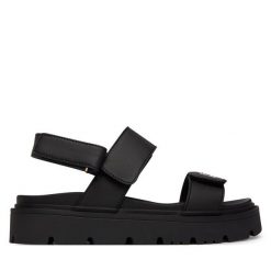 Sandały Tommy Hilfiger. Czarne sandały dziewczęce Tommy Hilfiger, bez zapięcia. Za 359.99 zł.