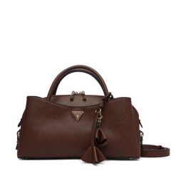 Torebka Guess. Brązowe torebki do ręki damskie Guess, z aplikacjami, bez dodatków. Za 584.99 zł.