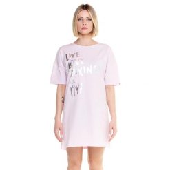 Koszulka miękki na co dzień na siłownię. Czerwone koszulki sportowe damskie LEONE 1947 APPAREL, bez wzorów, z bawełny, sportowe, bez kołnierzyka. W wyprzedaży za 67.30 zł.