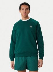 Adidas Bluza Trefoil Essentials KD1319 Zielony Regular Fit. Zielone bluzy męskie Adidas, m, bez wzorów, z bawełny, bez kaptura. Za 239.99 zł.