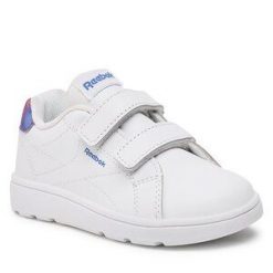 Sneakersy Reebok. Białe półbuty chłopięce Reebok, bez wzorów, bez zapięcia. Za 99.99 zł.