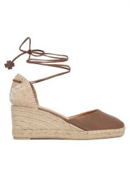 Castañer Espadryle Joyce/8ED/291 26078 Brązowy. Brązowe sandały damskie Castañer, bez wzorów, z materiału, bez obcasa, bez zapięcia. Za 849.99 zł.