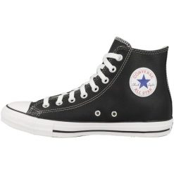 Trampki Converse Chuck Taylor HI Leather, Dla obu płci. Czarne trampki i tenisówki damskie Converse, bez wzorów, ze skóry, sportowe, bez zapięcia. Za 490.00 zł.