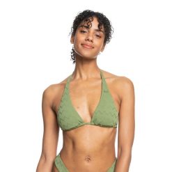 Góra od stroju kąpielowego ROXY Current Coolness Elongated. Zielone bikini damskie Roxy, xs, bez wzorów. Za 79.99 zł.