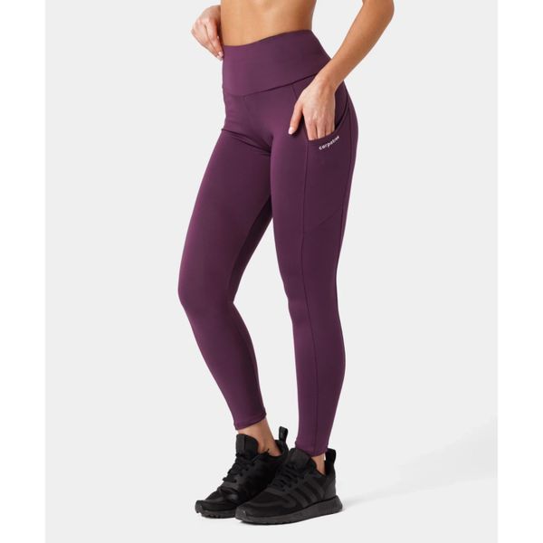 Legginsy z kieszeniami Carpatree Libra fioletowe. Fioletowe legginsy damskie Carpatree, s, bez wzorów, z materiału, z podwyższonym stanem, na fitness i siłownię. Za 149.99 zł.