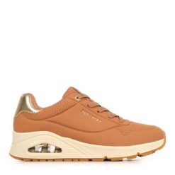 Buty sportowe damskie Skechers Uno Golden Air. Brązowe obuwie sportowe damskie Skechers, bez wzorów, z materiału. Za 325.50 zł.
