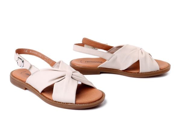 RIEKER REMONTE D3674-61 beige, sandały damskie. Brązowe sandały damskie Rieker Remonte, bez wzorów, bez obcasa, bez zapięcia. Za 271.92 zł.