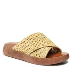 Klapki Jenny Fairy. Brązowe klapki damskie Jenny Fairy, bez wzorów, bez obcasa. Za 129.99 zł.