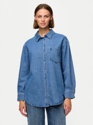Pieces Koszula jeansowa 17150991 Niebieski Oversize. Niebieskie bluzki damskie Pieces, xl, bez wzorów, z bawełny, bez kołnierzyka, bez ramiączek. Za 189.99 zł.