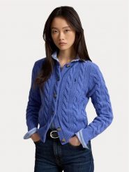 Polo Ralph Lauren Kardigan 211972104501 Niebieski Slim Fit. Niebieskie swetry damskie Polo Ralph Lauren, l, bez wzorów, z wełny, bez kołnierzyka, bez ramiączek, bez kaptura. Za 1,199.00 zł.