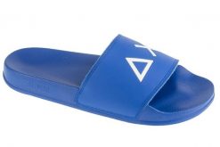 Klapki na basen męskie, Slippers Logo. Niebieskie klapki męskie SUN68, z materiału, sportowe. Za 109.99 zł.