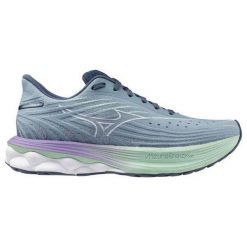 Buty do biegania damskie Mizuno Wave Skyrise 6. Fioletowe obuwie sportowe damskie Mizuno, bez wzorów, z materiału, do biegania, mizuno wave. W wyprzedaży za 543.15 zł.