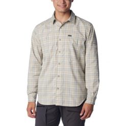 Męska koszulka turystyczna Columbia Silver Ridge Utility Lite Plaid z długim ręk. Niebieskie bluzki z długim rękawem męskie Columbia, l, bez wzorów, z poliesteru, bez kołnierzyka. Za 359.00 zł.