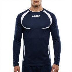 Oddychająca koszulka biegowa Taipei ML niebiesko-biała. Białe koszulki sportowe damskie Legea, bez wzorów, z poliesteru, bez kołnierzyka. W wyprzedaży za 48.00 zł.