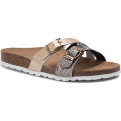 Klapki KAZAR - Dollie 45072-ST-13 Gold. Szare klapki damskie Kazar, bez wzorów, ze skóry ekologicznej, bez obcasa, bez zapięcia. W wyprzedaży za 169.00 zł.