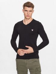 Guess Longsleeve M2YI08 J1314 Czarny Slim Fit. Czarne bluzki z długim rękawem męskie Guess, m, z aplikacjami, z bawełny, bez kołnierzyka. Za 99.99 zł.