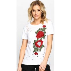 Biały T-shirt Inside Garden. Bluzki damskie Born2be. Za 29.99 zł.