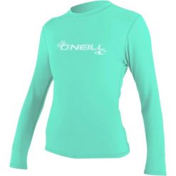 Koszulka do pływania damska O'Neill Basic Skins Sun Shirt. Niebieskie koszulki sportowe damskie O'Neill, s, bez wzorów, z elastanu, bez kołnierzyka, bez ramiączek, do pływania. Za 175.50 zł.
