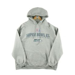 Second life - Męski NFL Super Bowl XL Bluza z kapturem - Stan dobry. Szare bluzy męskie Reebok, m, bez wzorów, z kapturem. Za 105.71 zł.