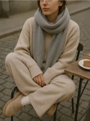 Szalik z domieszką wełny - szary. Szare szaliki i chusty damskie Sinsay, bez wzorów, z wełny. Za 39.99 zł.