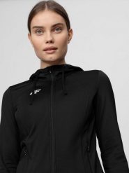 4F Bluza treningowa damska M. Czarne bluzy sportowe damskie 4f, m, bez wzorów, z dzianiny, z kapturem. Za 229.99 zł.