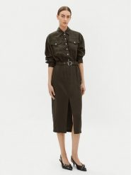 PINKO Sukienka codzienna Affettatrice 104147 Zielony Regular Fit. Zielone sukienki damskie Pinko, na co dzień, bez wzorów, z lyocellu, bez kołnierzyka, bez ramiączek, proste. Za 1,199.00 zł.