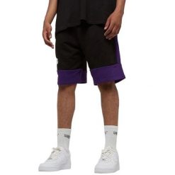 Męskie Szorty LA Lakers Z Kolorowymi Wstawkami. Czarne krótkie spodenki sportowe męskie NBA, m, bez wzorów, trekkingowe. Za 305.99 zł.