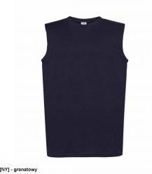 JHK - T-shirt męski bez rękawów granatowy S. Niebieskie t-shirty męskie JHK, m, bez wzorów, bez kołnierzyka. Za 17.69 zł.