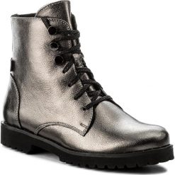 Botki KARINO - 2275/115-F Srebrny. Szare botki damskie Karino, z materiału, bez obcasa, na obcasie. W wyprzedaży za 269.00 zł.