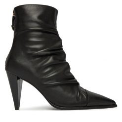 Botki PINKO. Czarne botki damskie Pinko, bez obcasa, na słupku, bez zapięcia. Za 1,399.00 zł.