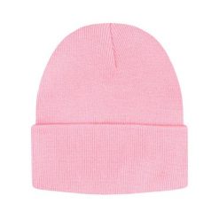 Jednokolorowa Czapka Zimowa Typu Beanie – Zimowa - Jasnoróżowa. Czerwone czapki i kapelusze męskie His Story, na jesień, bez wzorów. Za 40.00 zł.