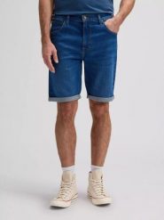 MESKIE SZORTY LEE 5 POCKET SHORT MID OCEAN 112379898. Szorty męskie Lee, bez wzorów, z jeansu. Za 159.99 zł.